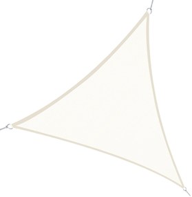 Outsunny Vela de Sombra Triangular 6x6x6 m Toldo Vela de Poliéster com Proteção UV Aneis em Forma de D e Cordas para Jardim Pátio Piscina Creme