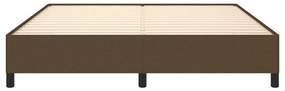 Estrutura de cama sem colchão 160x200 cm tecido castanho-escuro