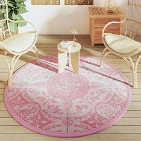 Tapete de exterior Ø160 cm ARAKIL PP Rosa