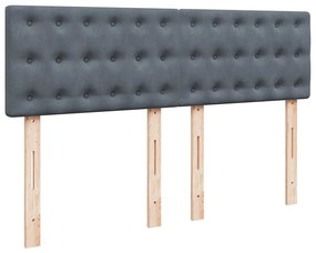 Estrutura de cama otomana com colchão 140x190cm cinzento escuro