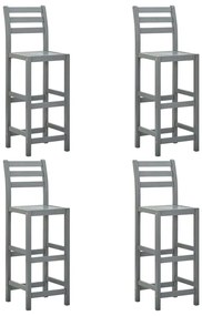 vidaXL Bancos de bar 4 pcs madeira de acácia maciça cinzento