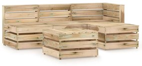 vidaXL 5 pcs conjunto lounge de jardim pinho impregnado verde