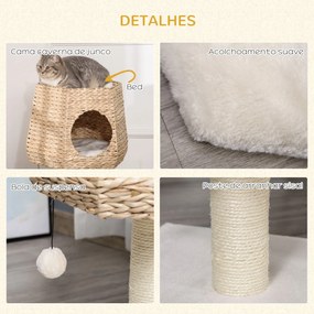 PawHut Árvore Arranhador para Gatos Pequena Altura 66cm Torre de Escal