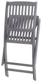 Cadeiras de exterior dobráveis 8pcs c/ almofadões acácia maciça