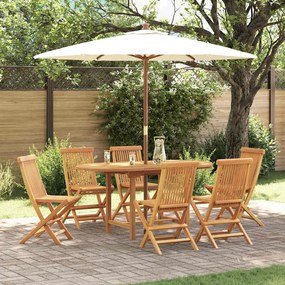 vidaXL Conjunto de Jantar de 7 Peças Jardim Madeira Maciça Teca