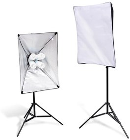 190189 vidaXL Suporte para iluminação com softbox 2 pcs