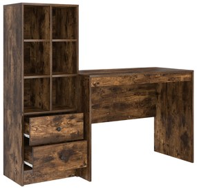 Mesa com Armazenamento Carvalho Fumado Madeira de Engenharia