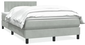 vidaXL Cama boxspring c/ colchão 120x210 cm veludo cinzento-claro