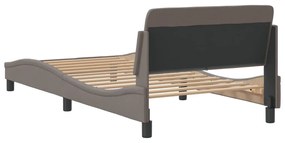 Estrutura cama sem colchão 100x200 cm tecido cinza-acastanhado