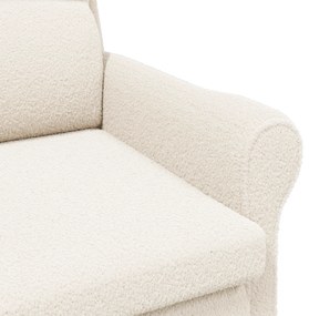 Poltrona Ergonómica Creme Tecido, Madeira Padrão Ergonómica
