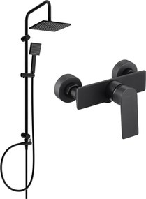 Mexen Alexa Conjunto de duche exterior Tord com chuveiro de teto e torneira de duche, preto - 71240200-70