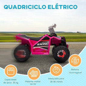 HOMCOM Quadriciclo Elétrico para Crianças 18-36 Meses Veículo Elétrico