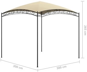 Gazebo 3x3x2,65 m 180 g/m² creme