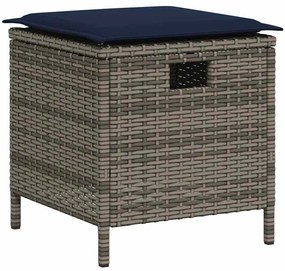 6 pcs conjunto sofás de jardim com almofadões em L vime PE