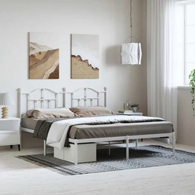 Estrutura de cama com cabeceira 183x213 cm metal branco