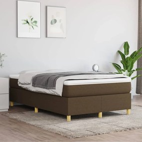 Estrutura de cama 120x200 cm tecido castanho-escuro