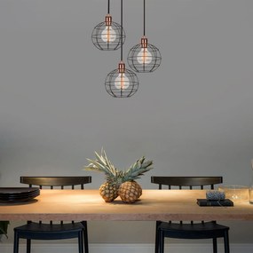 Candeeiro Chandelier Tellini – Preto – Diâmetro 40 cm, Altura 113 cm