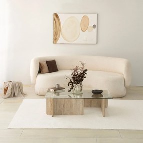 Mesa de Café Escape - Travertino - 105x30x65 cm
