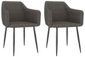 vidaXL Cadeiras de jantar 2 pcs tecido cinzento-escuro