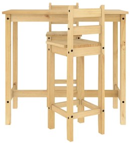 3 pcs conjunto de bar pinho maciço