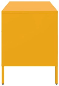 Móveis de TV 2 pcs 68x39x50,5 cm aço amarelo mostarda