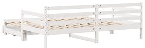 Sofá-cama com gavetão e gavetas sem colchão 90x190 cm branco
