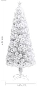 Árvore Natal artificial pré-iluminada 240 cm fibra ótica branco