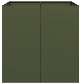 Vaso floreira 80x80x80 cm aço verde azeitona