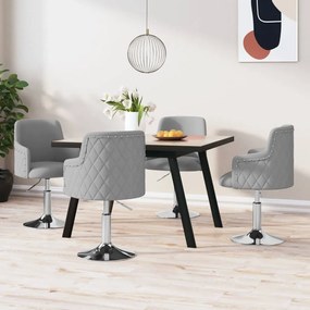 vidaXL Cadeiras de jantar 4 pcs tecido cinzento-claro