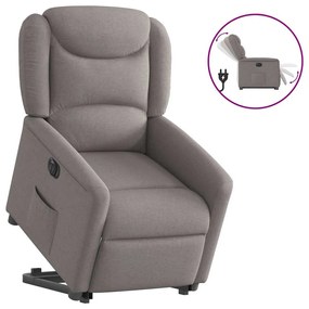 vidaXL Poltrona reclinável elevatória elétrica cinza-acastanhado