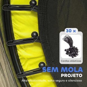 Cama Elástica Infantil Ø140 cm para Crianças dos 3-10 Anos com Rede de Segurança Suporta até 50 kg para Interior e Exterior Amarelo