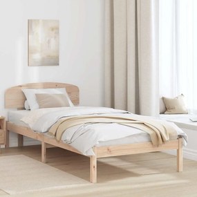 vidaXL Estrado de Cama com Cabeceira 80x200 cm Madeira Maciça de Pinho