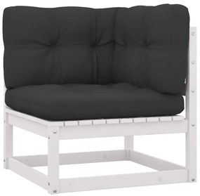 4 pcs conjunto lounge de jardim c/ almofadões pinho maciço