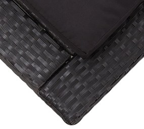 Espreguiçadeira com almofadão vime PE preto