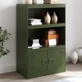 vidaXL Aparador 67x39x107 cm aço verde azeitona