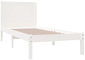 Estrutura cama pequena solteiro 75x190 cm madeira maciça branco