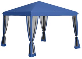 Outsunny Tenda Dobrável Pop-Up 3x3 m Tenda de Jardim com 4 Paredes Laterais de Malha Rede Mosquiteira 8 Orifícios de Drenagem e Bolsa de Transporte Azul | AOSOM Portugal
