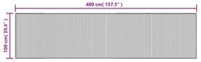 Tapete retangular 100x400 cm bambu cinzento