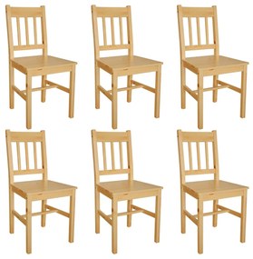 Cadeiras de jantar 6 pcs madeira de pinho