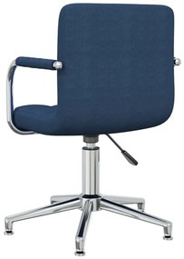 Cadeira de escritório giratória tecido azul