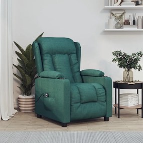 Poltrona elétrica reclinável tecido verde-escuro