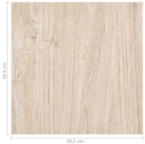 Tábuas de soalho autoadesivas 20 pcs 1,86m² PVC castanho-claro