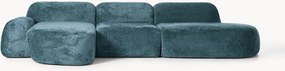 Sofá de canto modular em teddy-bouclé Wolke (4 lugares)