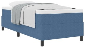 Cama Box Spring com Colchão Azul 100x200 cm Tecido Corduroy