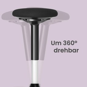 Banco de escritório, ajustável em altura, banco ergonómico para trabalhar em pé Preto