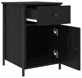 Gabinetes de Cabeceira 2 pcs Carvalho Preto 40x42x60 cm Madeira engenh