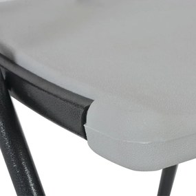 Cadeiras de bar dobráveis 2 pcs PEAD e aço branco