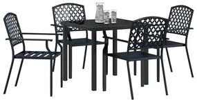 Conjunto de Jantar de Jardim de 5 Peças Anthracite em Aço
