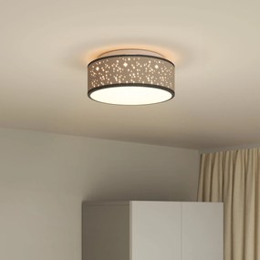 Luzes de Teto com Abajur Estrelado Preto Ø 30 cm Tecido E27