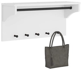 Cabide de parede Branco 87x30x42 cm Pinho de madeira maciça
